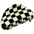 Chunks Medium Checker Hair Claw Clip: Secure Hold, Bold Style, Sustainable Acetate - Black & White Hair Accessories