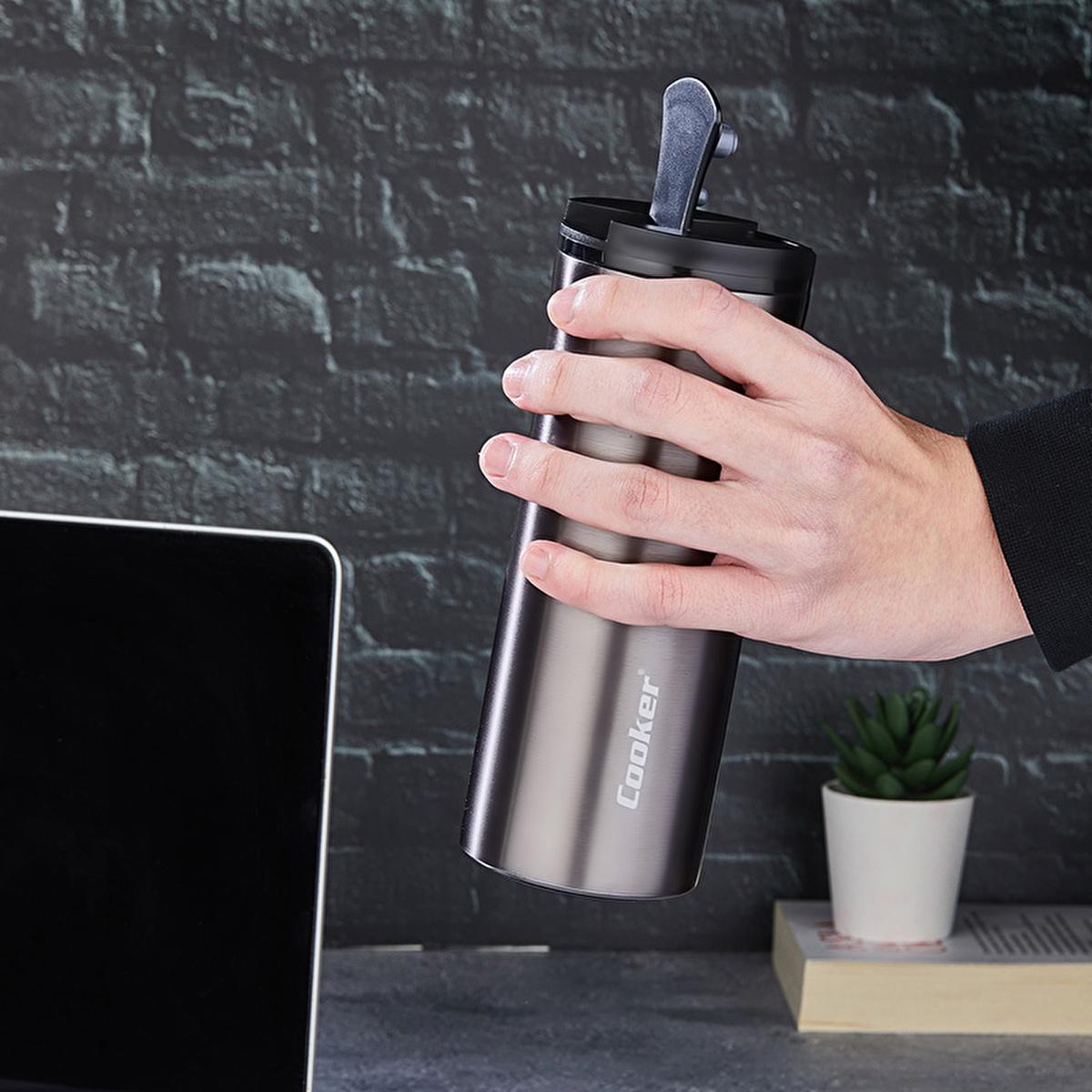 Cooker Stainless Steel Thermos 400ml - Keep Drinks Hot & Cold On-the-Go, Leak-Proof Travel Mug