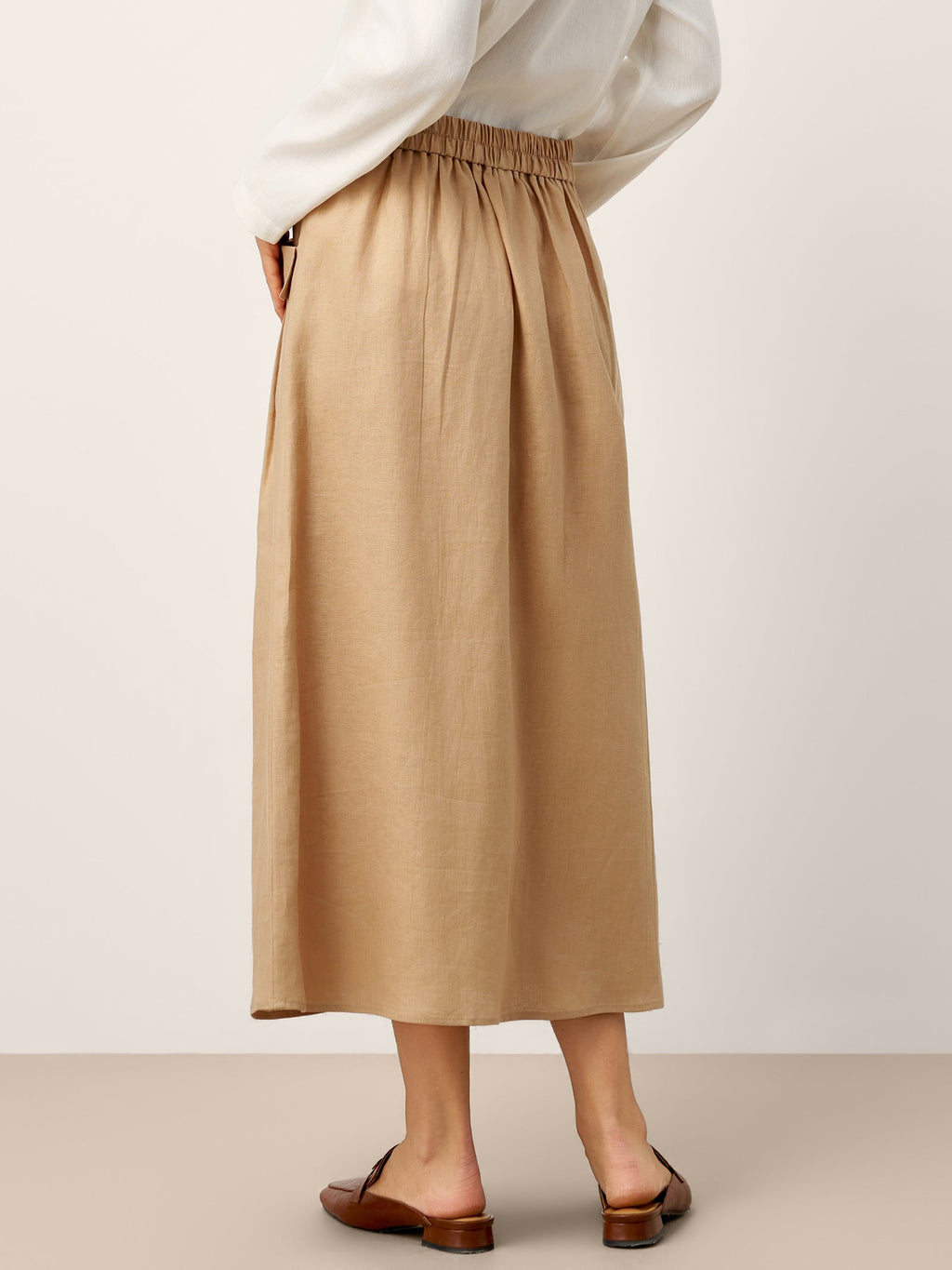 LINTICO LINTICO 100% Linen Flap Pocket A-Line Skirt IANTHE — bottoms-skirts-linen category context