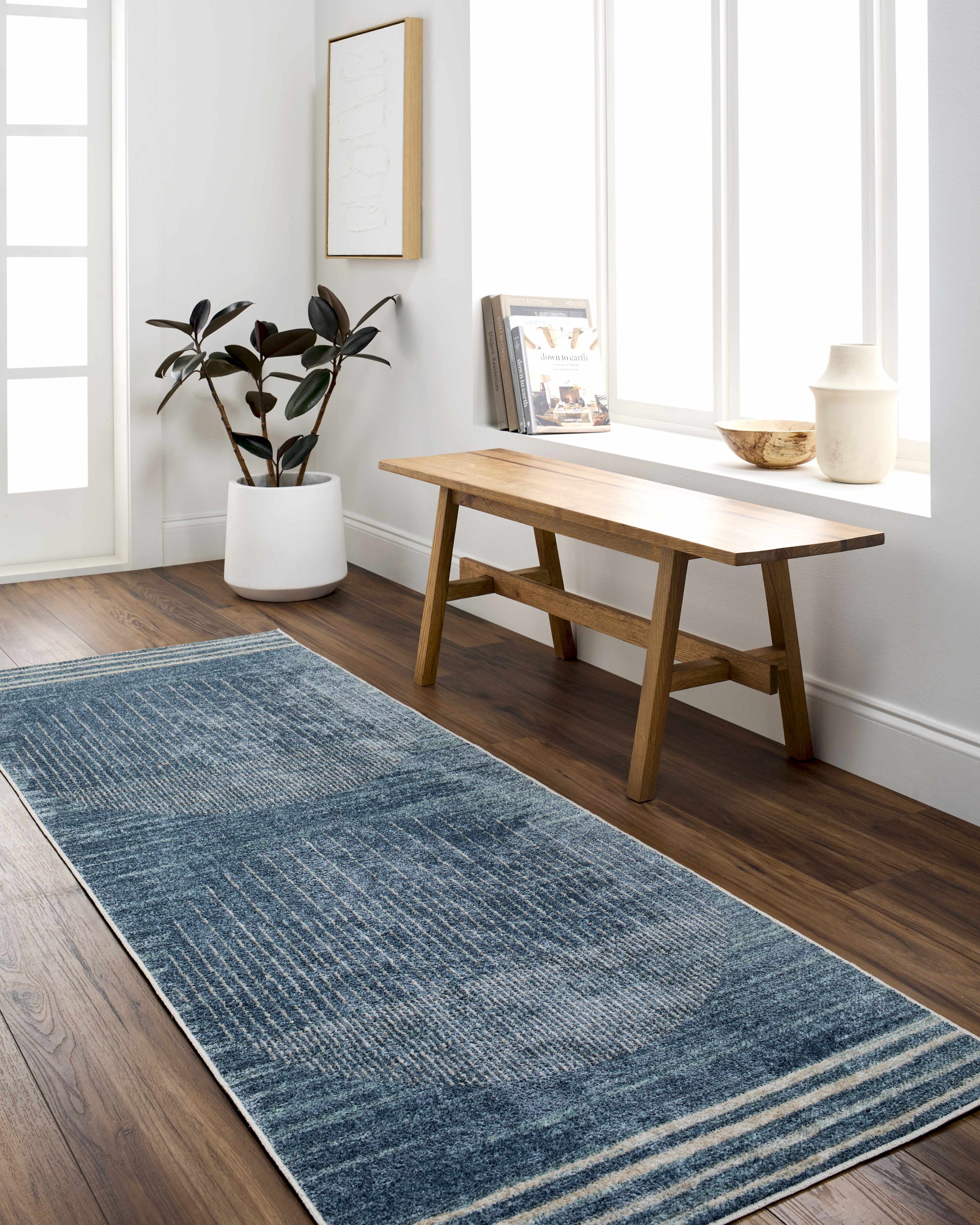 Thad Blue Washable Area Rug - Clearance – Boutique Rugs, view 2