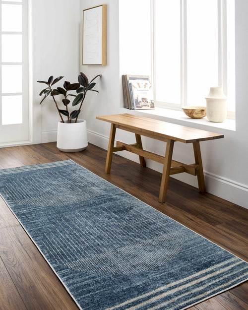 Thad Blue Washable Area Rug - Clearance – Boutique Rugs, view 2