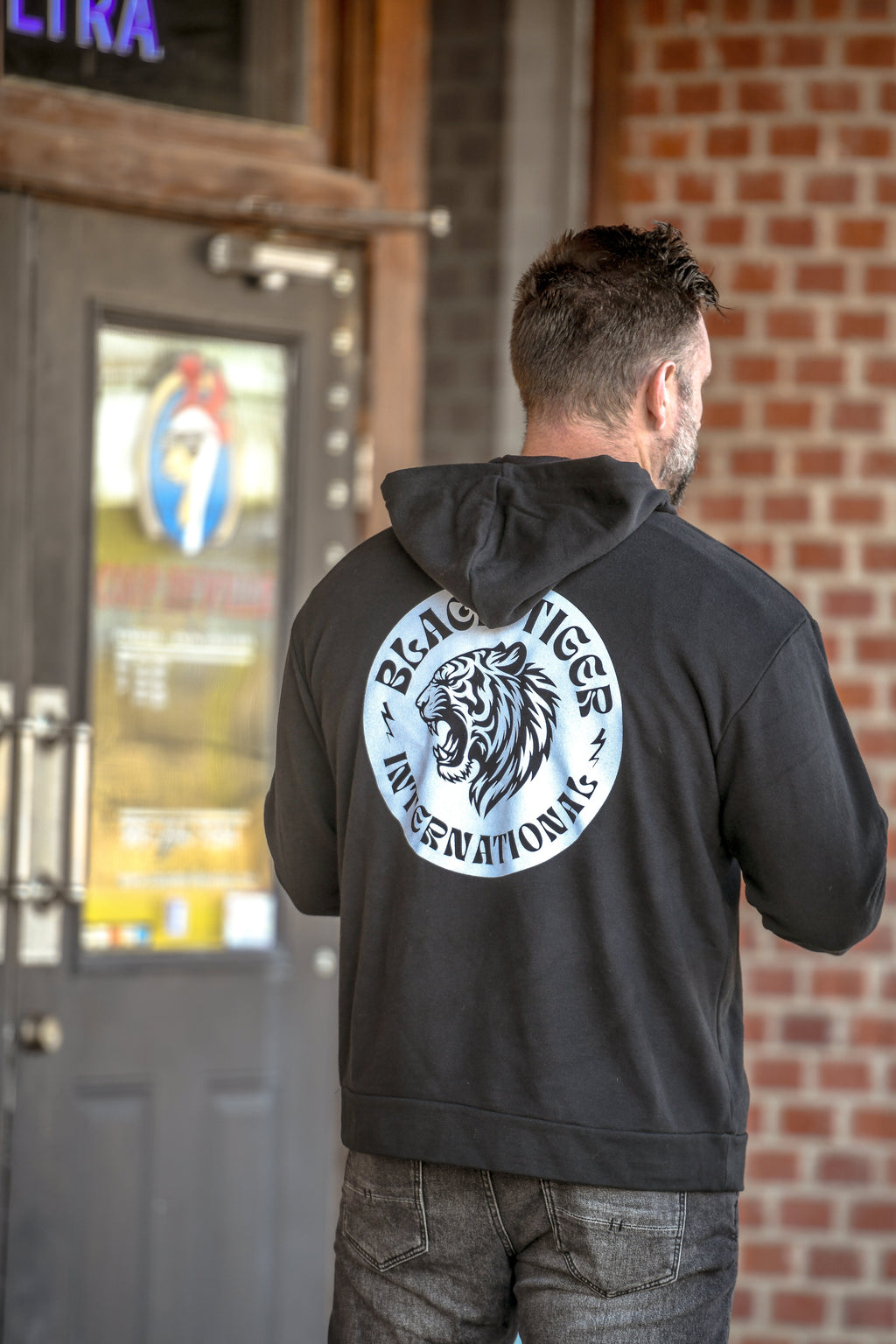 Black Tiger International Attack Tiger Logo Hoodie Black — color variant