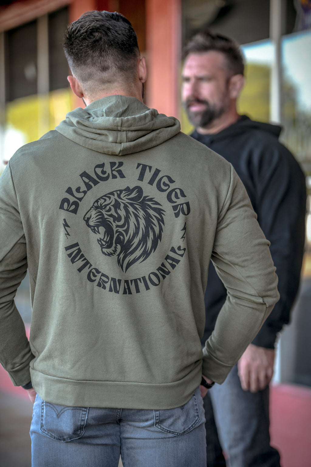 Black Tiger International Attack Tiger Logo Hoodie OG Green — main product shot