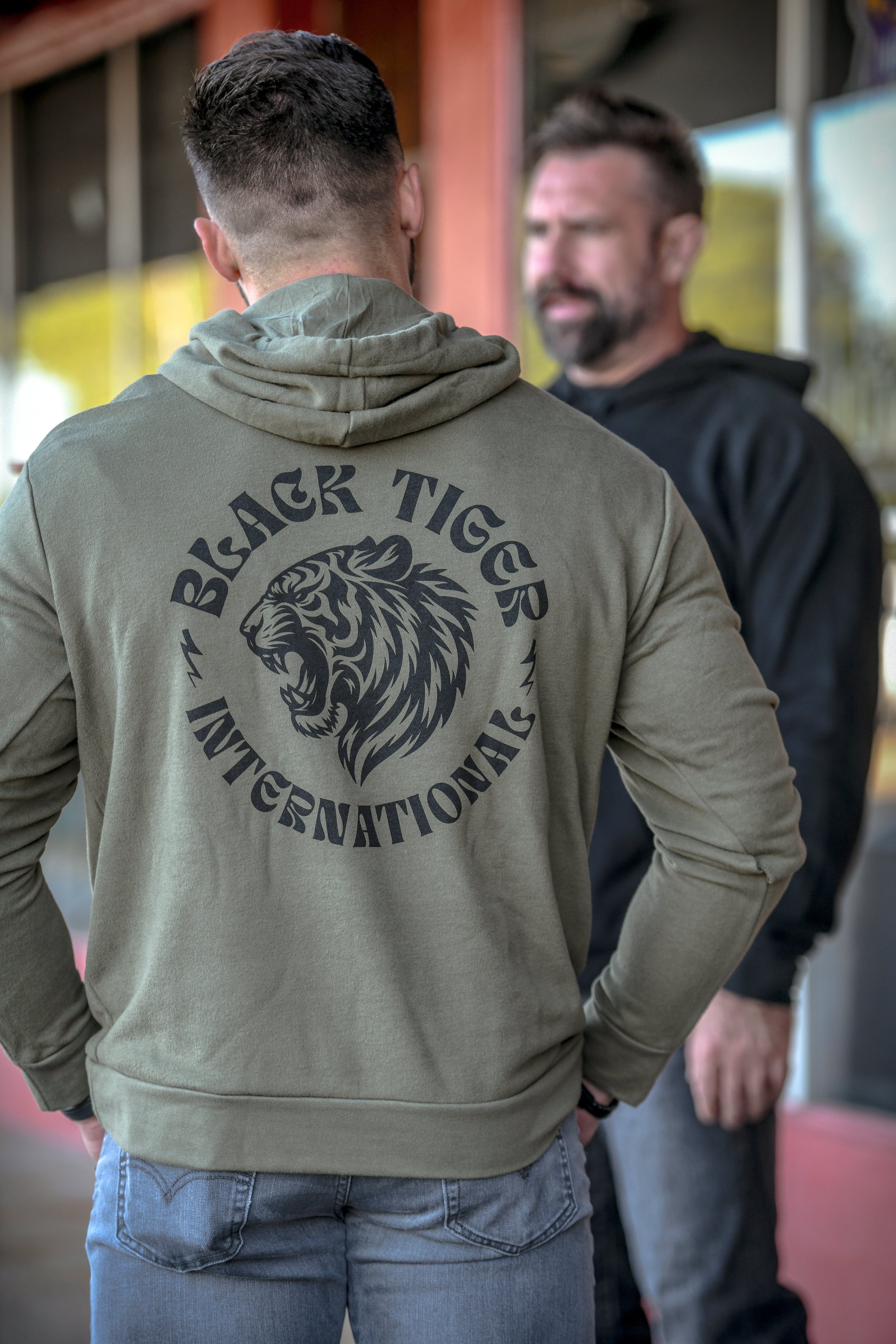 Black Tiger International Attack Tiger Logo Hoodie OG Green — main product shot