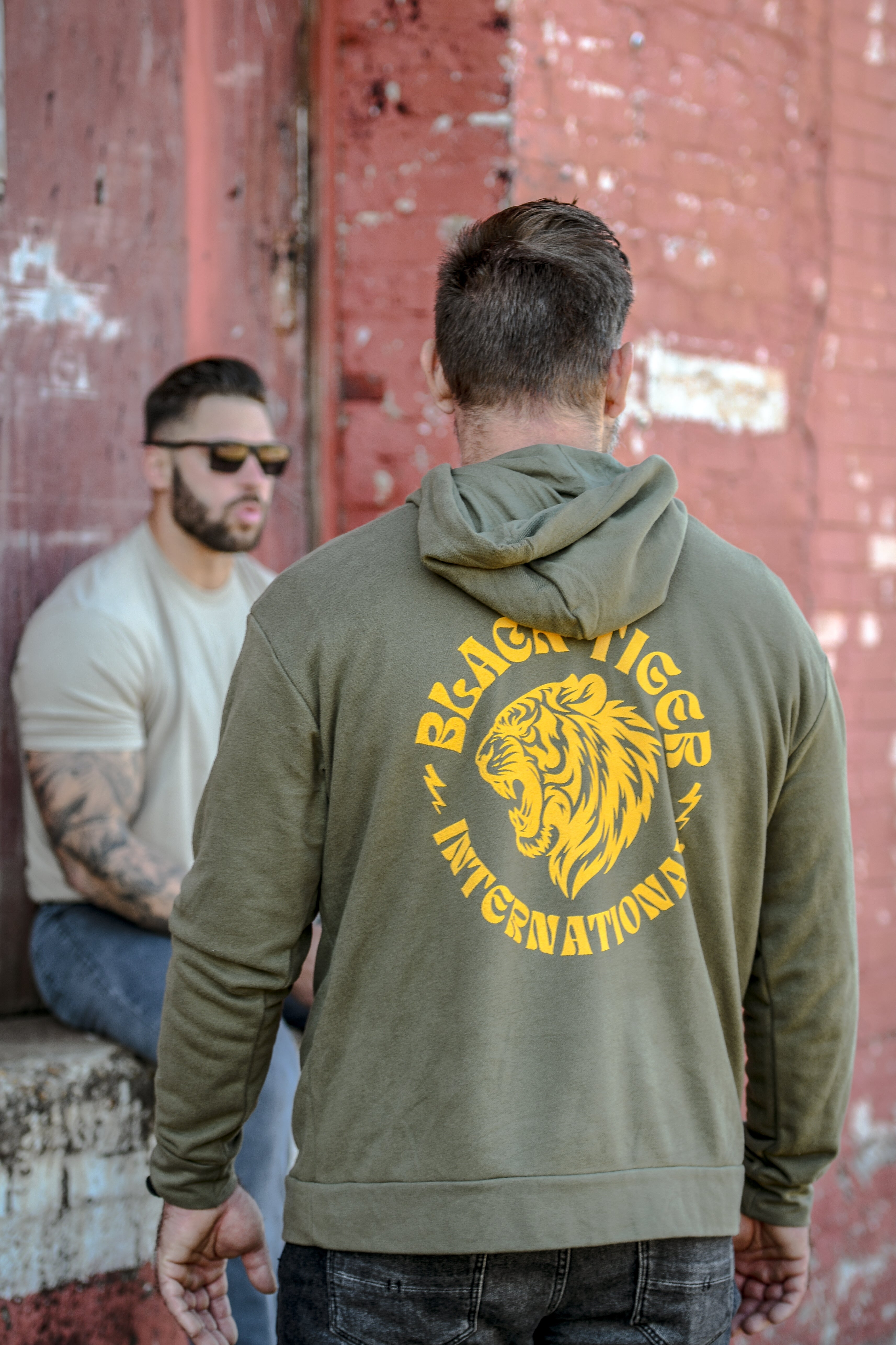 Black Tiger International Attack Tiger Logo Hoodie OG Green — alternative angle