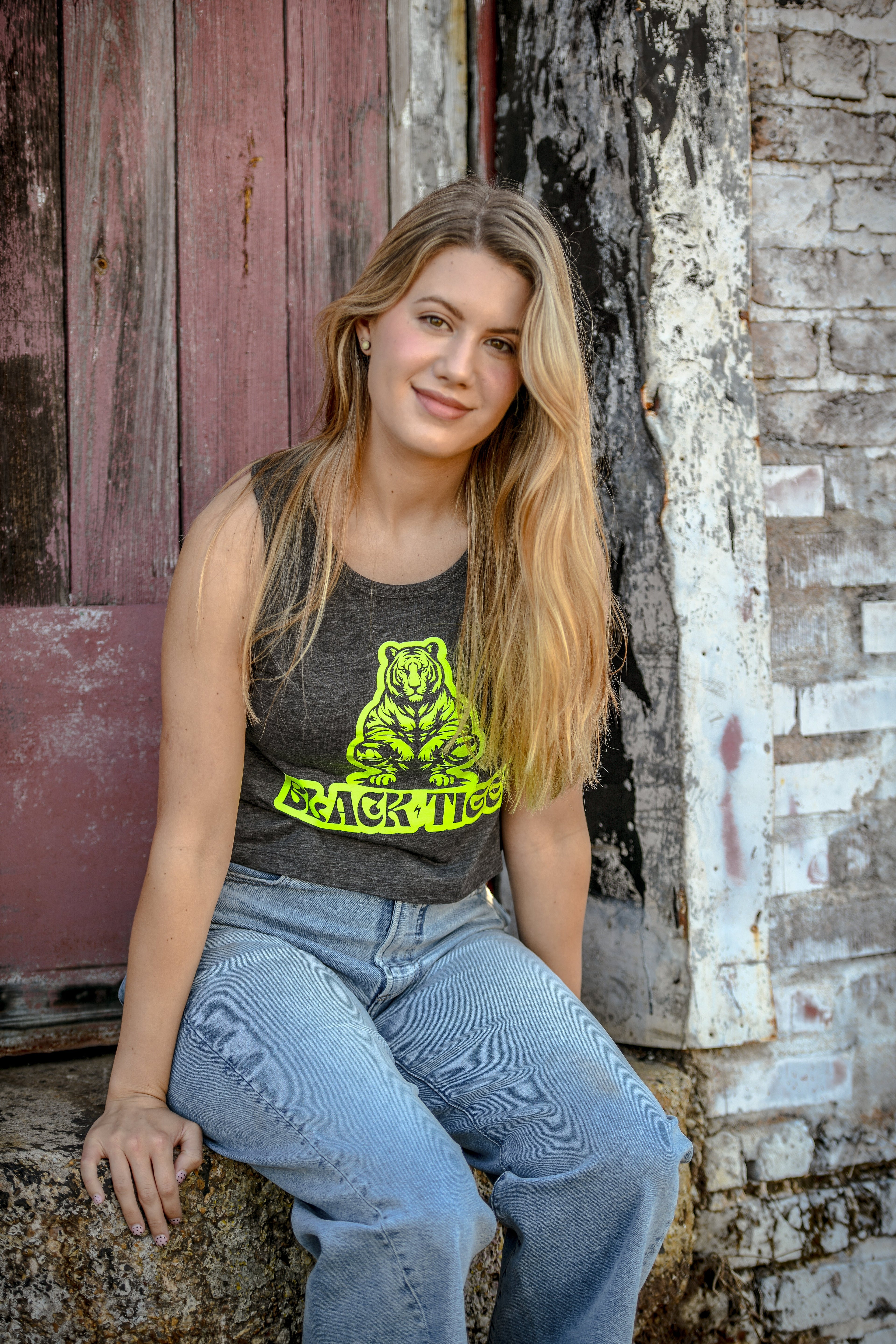 Black Tiger International Ladies Tank Top — texture detail