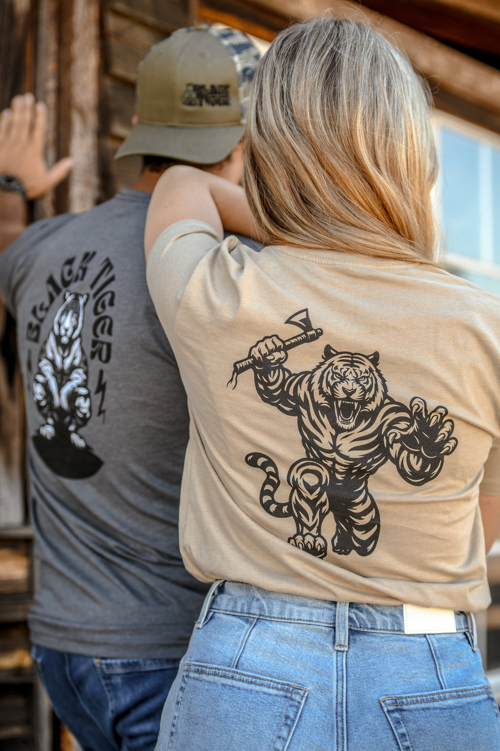 Black Tiger International Tomahawk Tiger Tee Shirt — texture detail