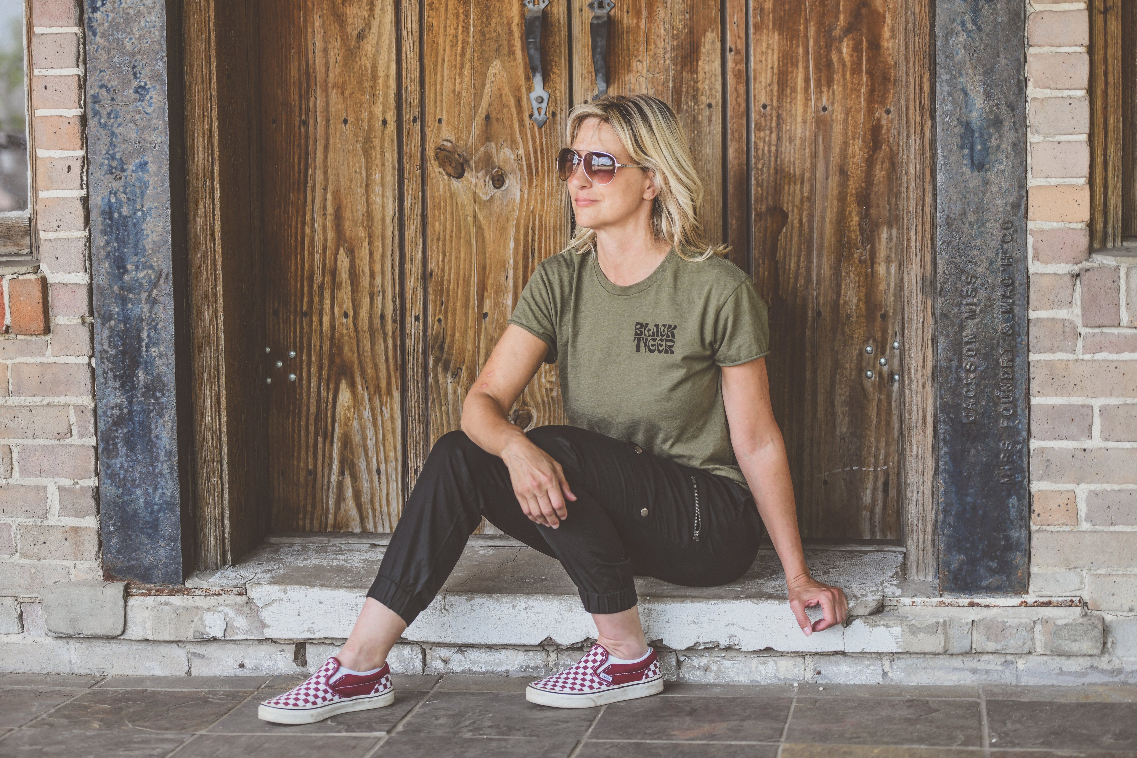 Black Tiger International Black Tiger Logo Tee Shirt — detail close-up