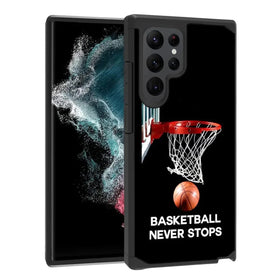 BWOOLL Hybrid Armor Case For Samsung Galaxy S23 Ultra Basketball Design Dual Layer Shockproof