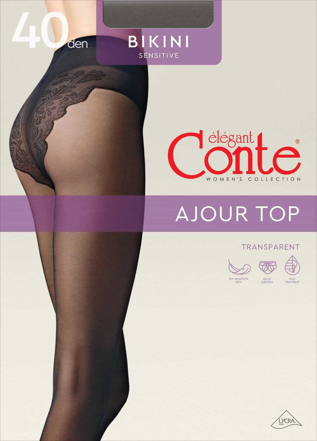 TheRanok.com Tights Conte Bikini 40 Den - Ajour Top — fabric or material detail