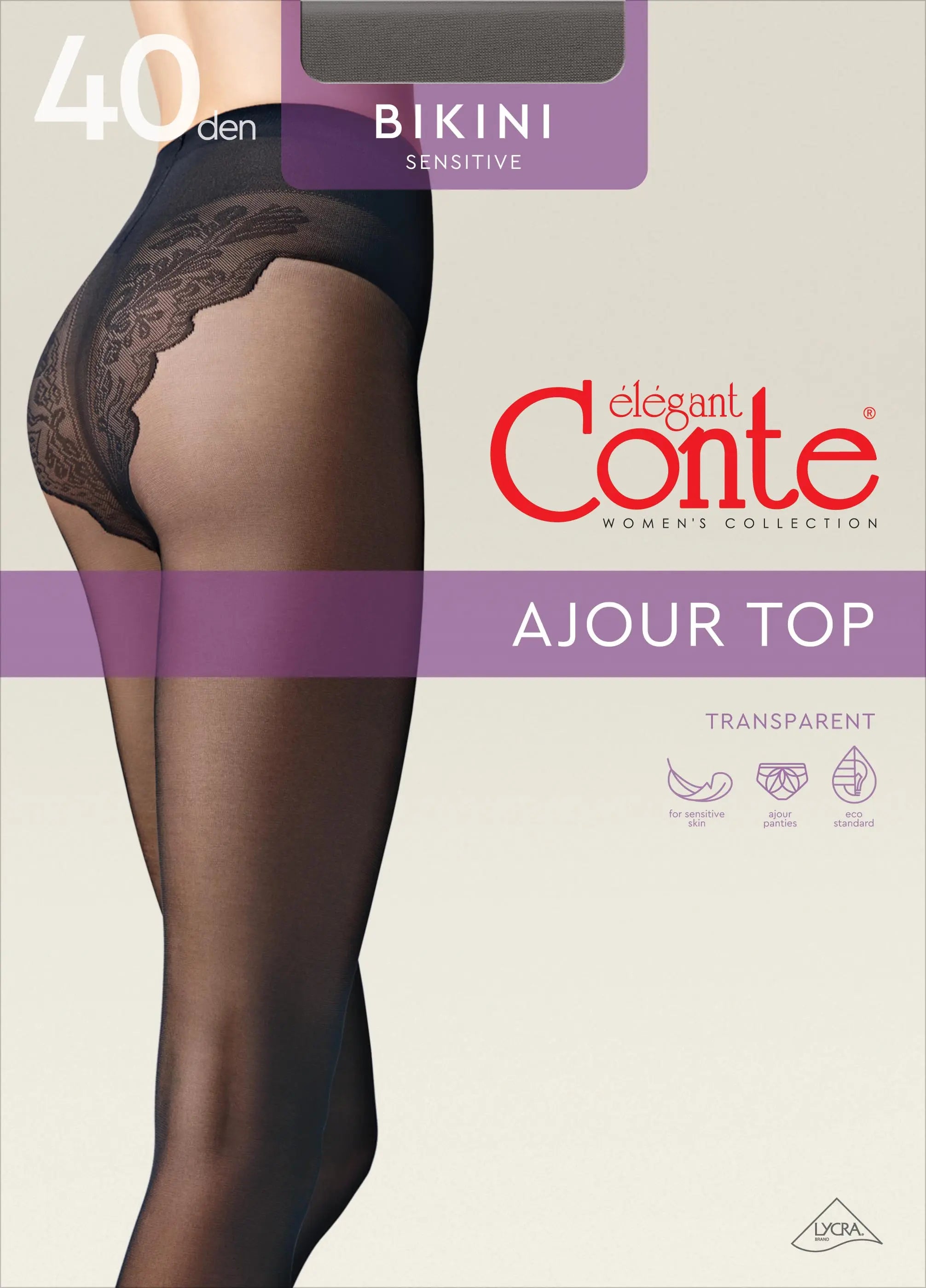 TheRanok.com Tights Conte Bikini 40 Den - Ajour Top — fabric or material detail