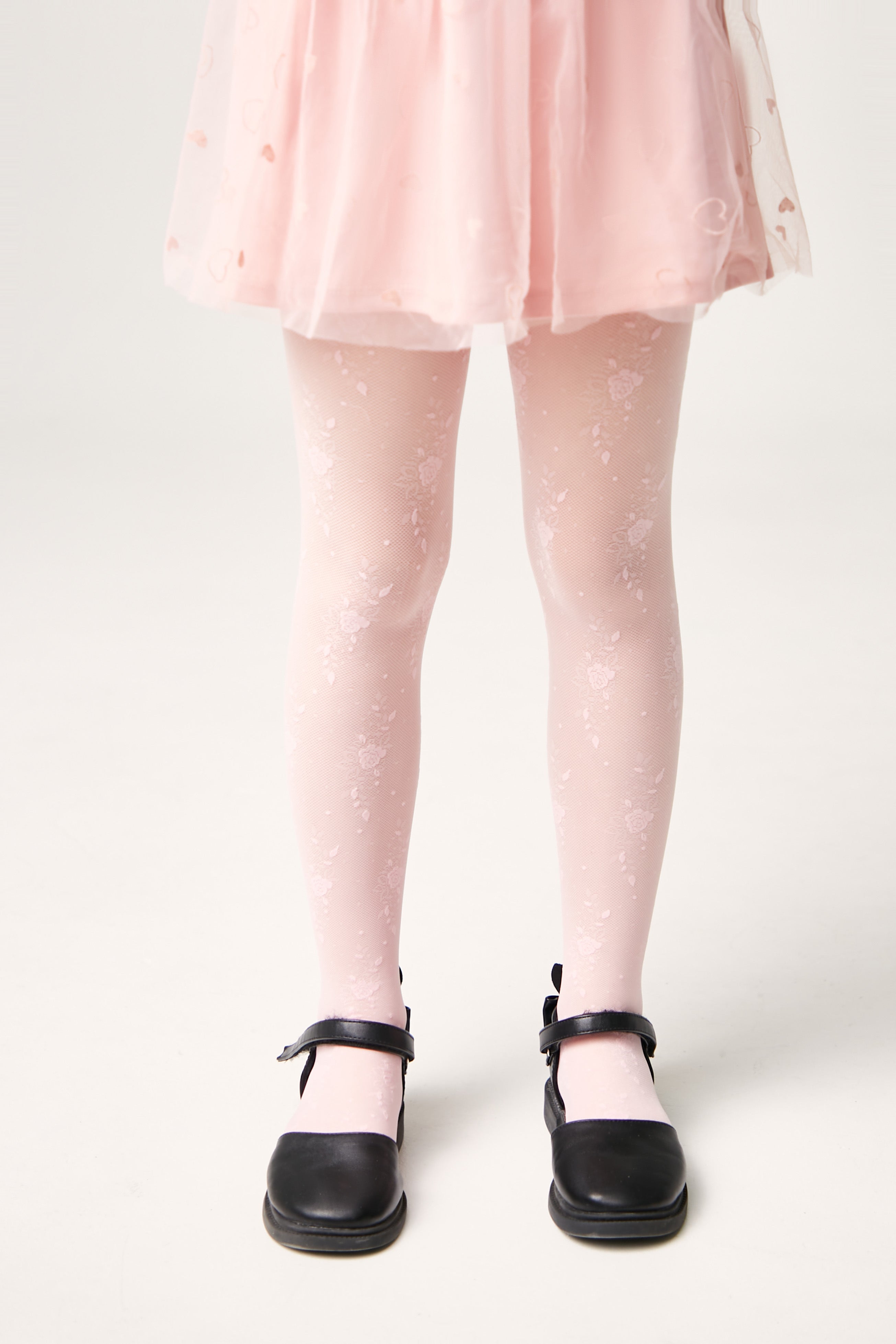 TheRanok.com Conte Tights for girls Sofia 20 Den - Floral Pattern — side view