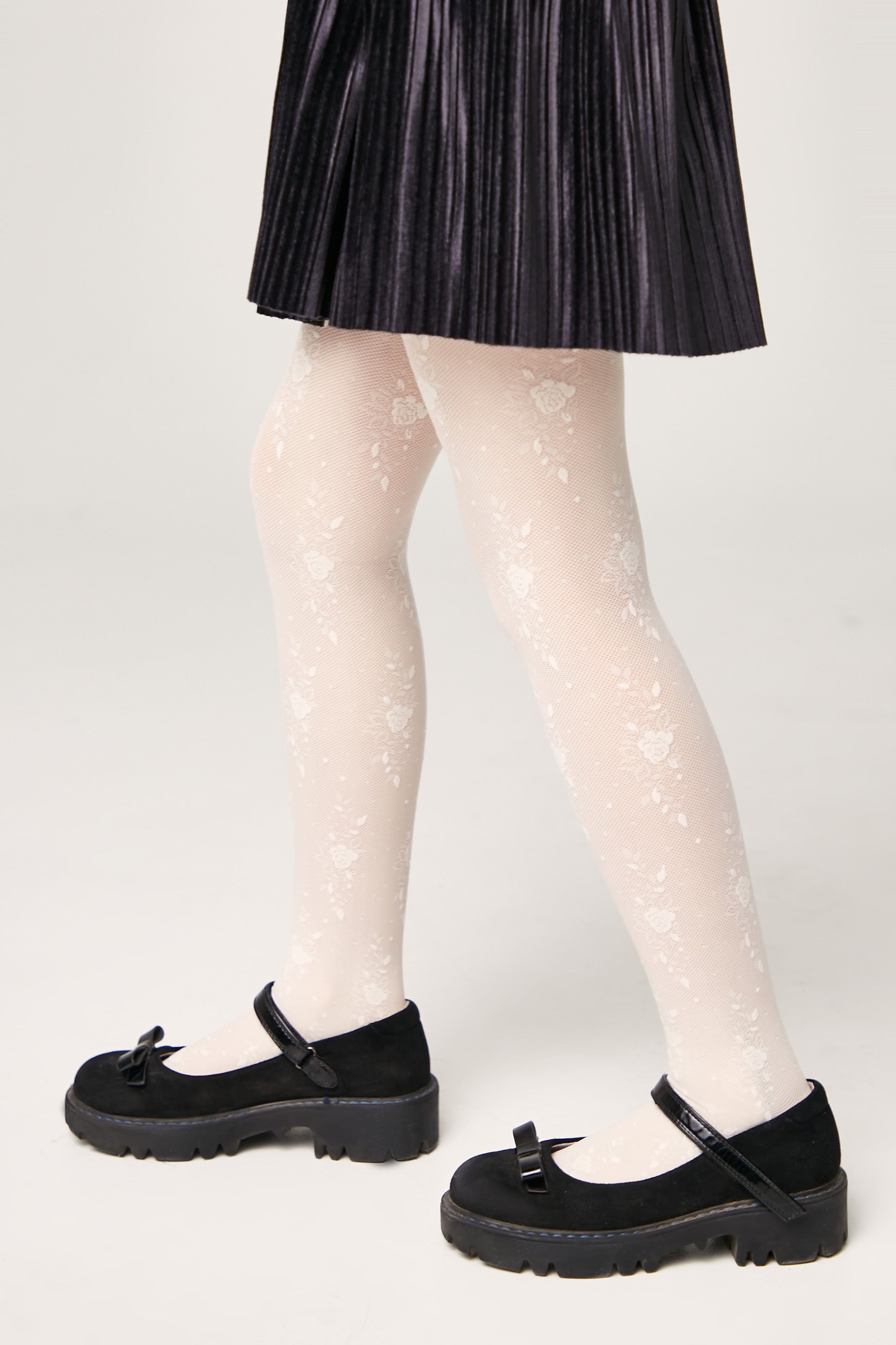 TheRanok.com Conte Tights for girls Sofia 20 Den - Floral Pattern — comparison shot