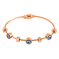 SORI STYLE Rose Gold Evil Eye Bangle Bracelet — main product shot
