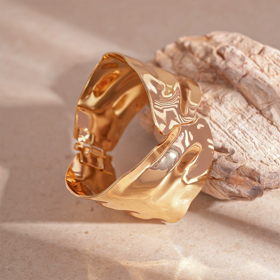 SORI STYLE Sculpted Cuff Bracelet - Bold Statement Jewelry — back view