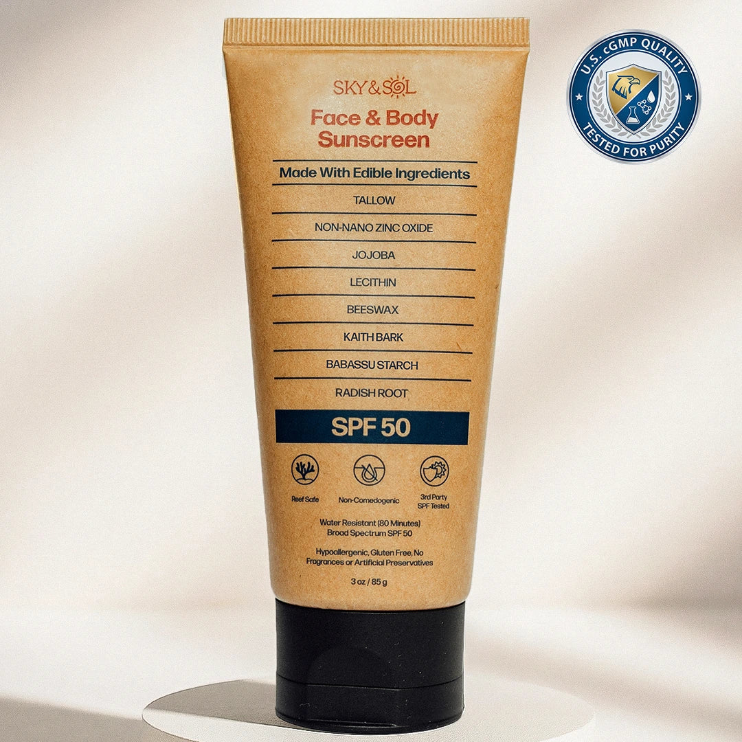Sky and Sol Face & Body Sunscreen — tube product shot