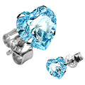 BodyCandy 925 Sterling Silver Aqua CZ Heart Stud Earrings — main product shot