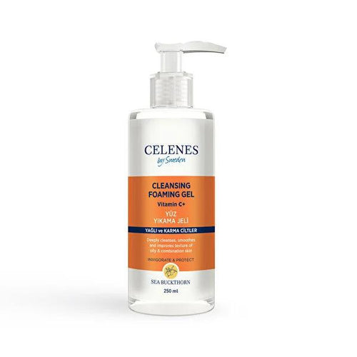 Celenes Sea Buckthorn Face Wash Gel - Gentle, Natural Cleanser for Oily Skin, Paraben-Free, 8.45 fl oz