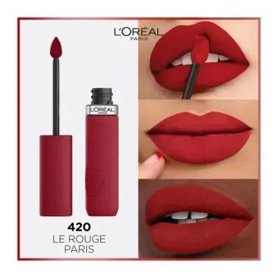 Loreal Paris Infaillible Matte Resistance Lipstick - 420 Le Rouge, Long-Lasting Matte Finish Lip Color