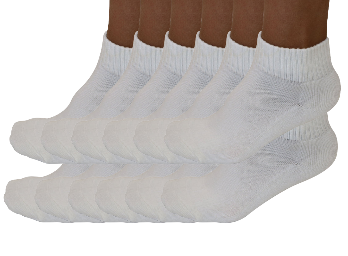 Spun Bamboo 1/4 Crew Bamboo Viscose Socks Unisex Natural Color - 12-pack — main product shot