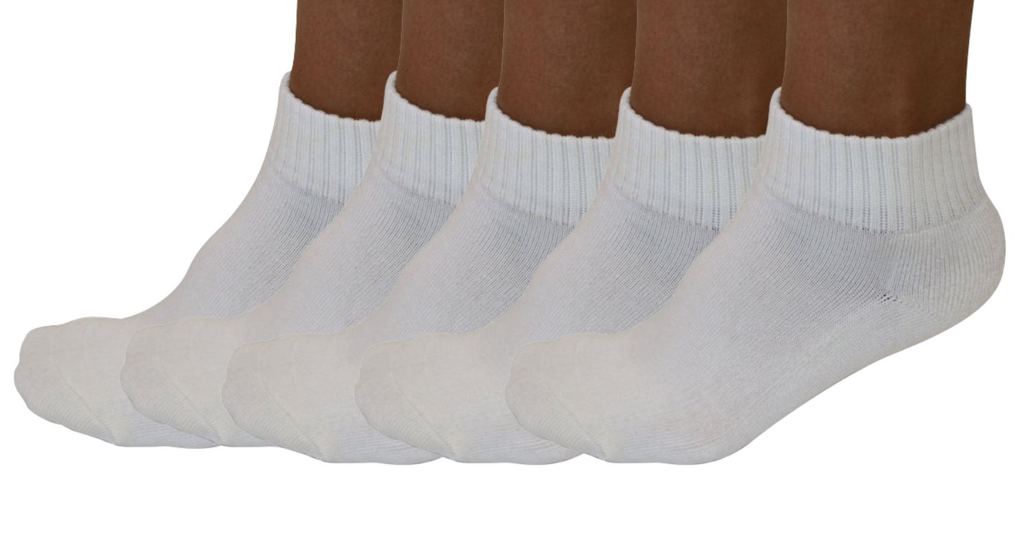 Spun Bamboo 1/4 Crew Bamboo Viscose Socks Unisex Natural Color - 5-Pack — main product shot