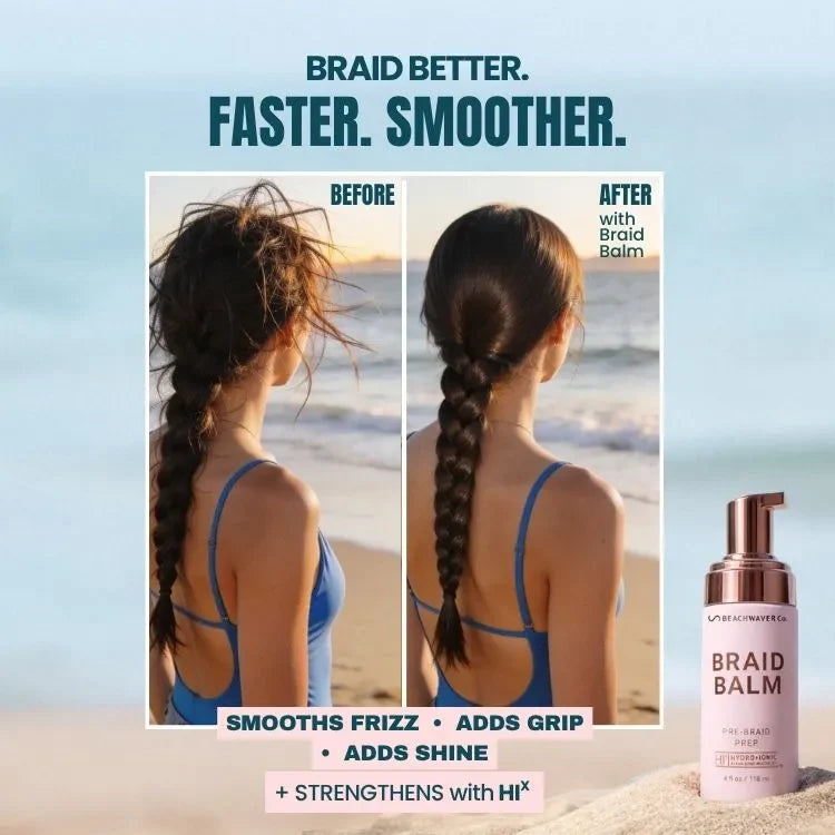 The Beachwaver Co. Braid Balm Pre-Braid Prep — fabric or material detail