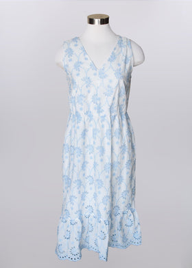 Sleeveless Eyelet Embroidered Dress