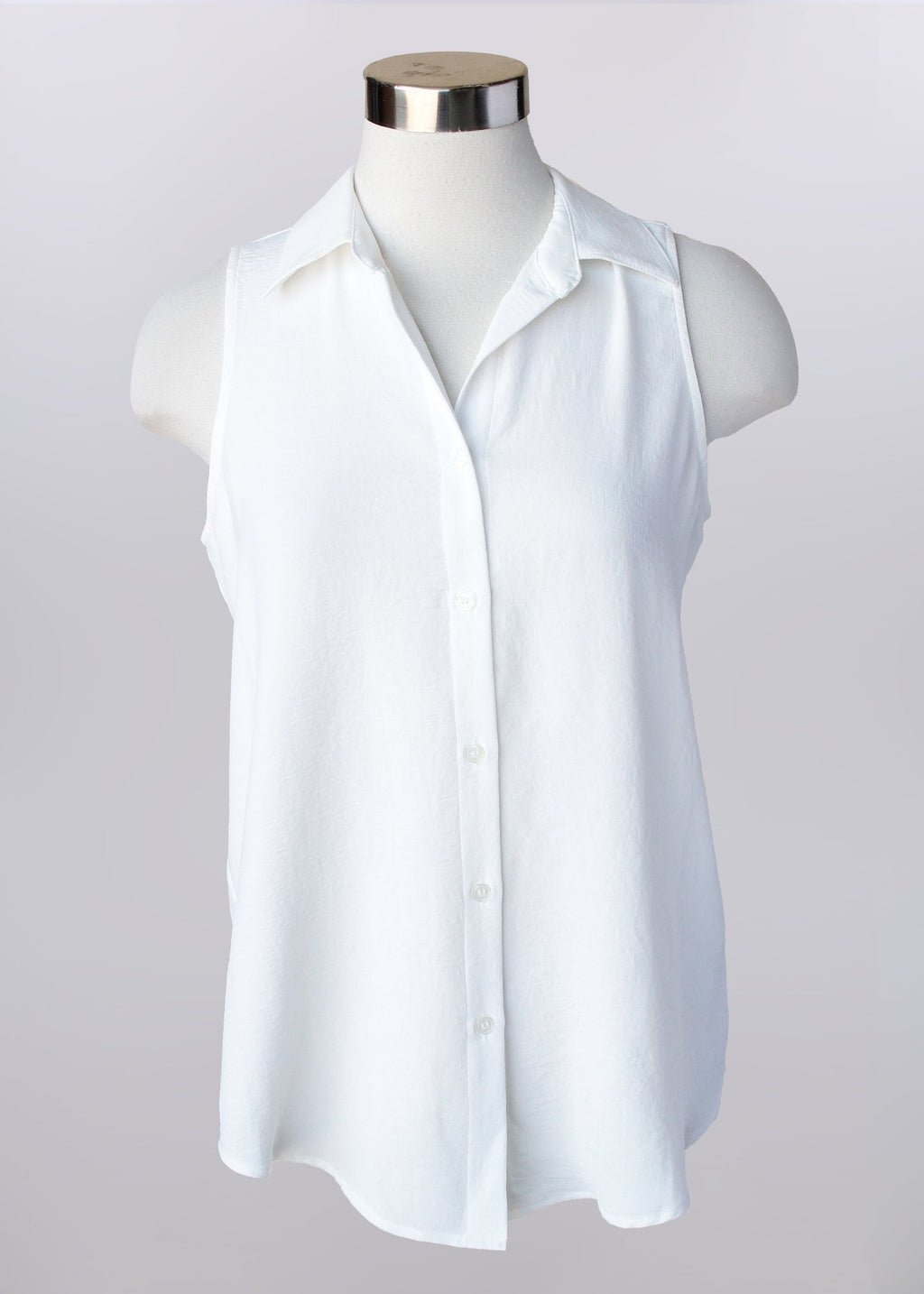 KADOU BOUTIQUE Collared Sleeveless Shirt — detail close-up