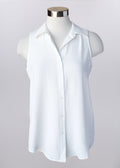 KADOU BOUTIQUE Collared Sleeveless Shirt — detail close-up
