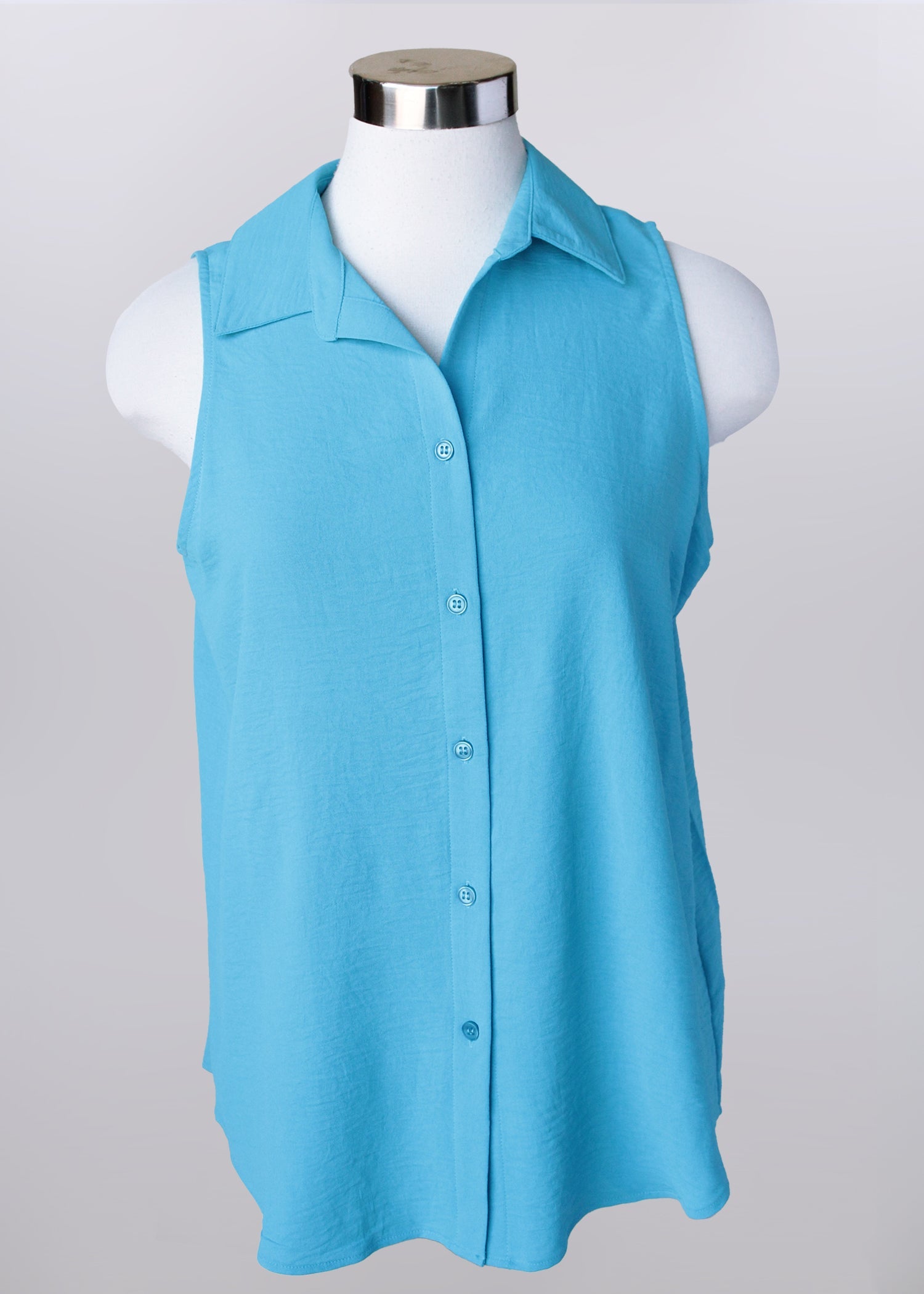 KADOU BOUTIQUE Collared Sleeveless Shirt — lifestyle context
