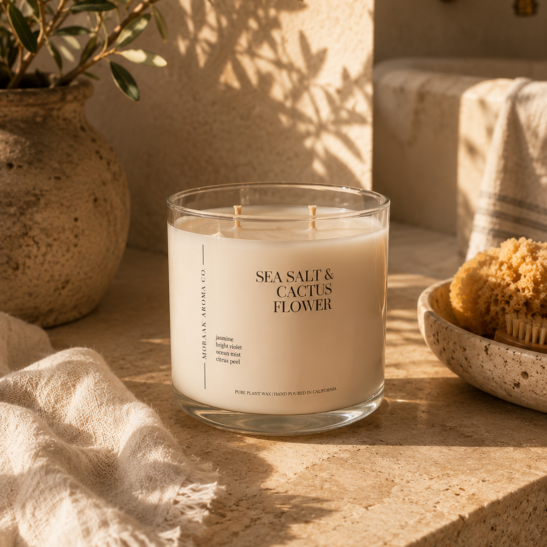Sea Salt & Cactus Flower Candle – Mobaak Aromatherapy Shoppe