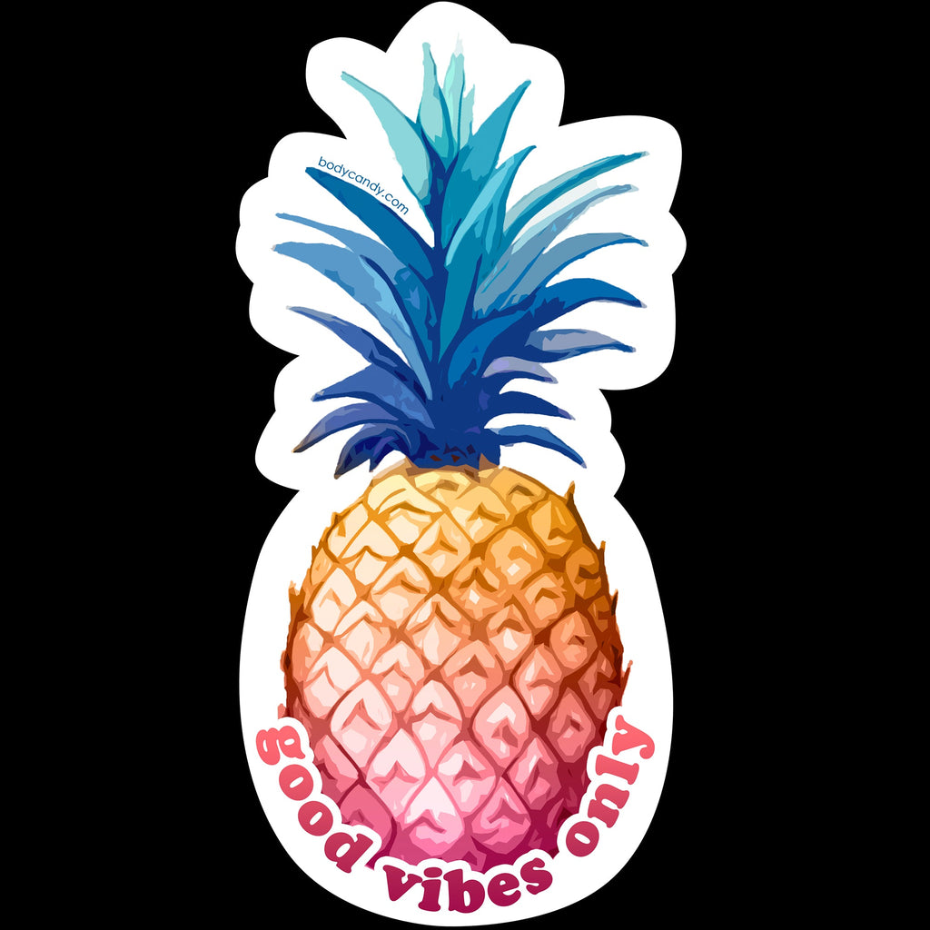 BodyCandy Body Candy Good Vibes Only Pineapple Sticker — lifestyle context