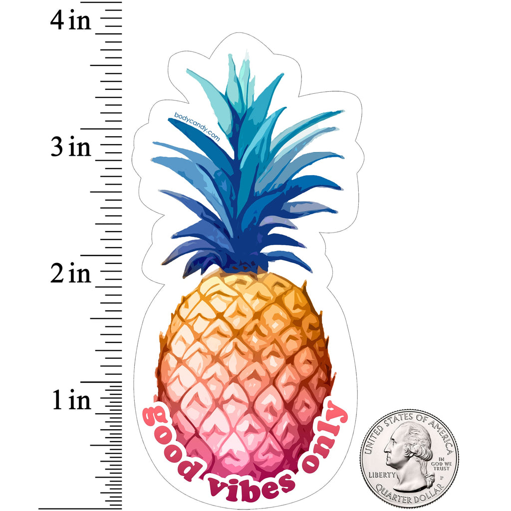 BodyCandy Body Candy Good Vibes Only Pineapple Sticker — back view