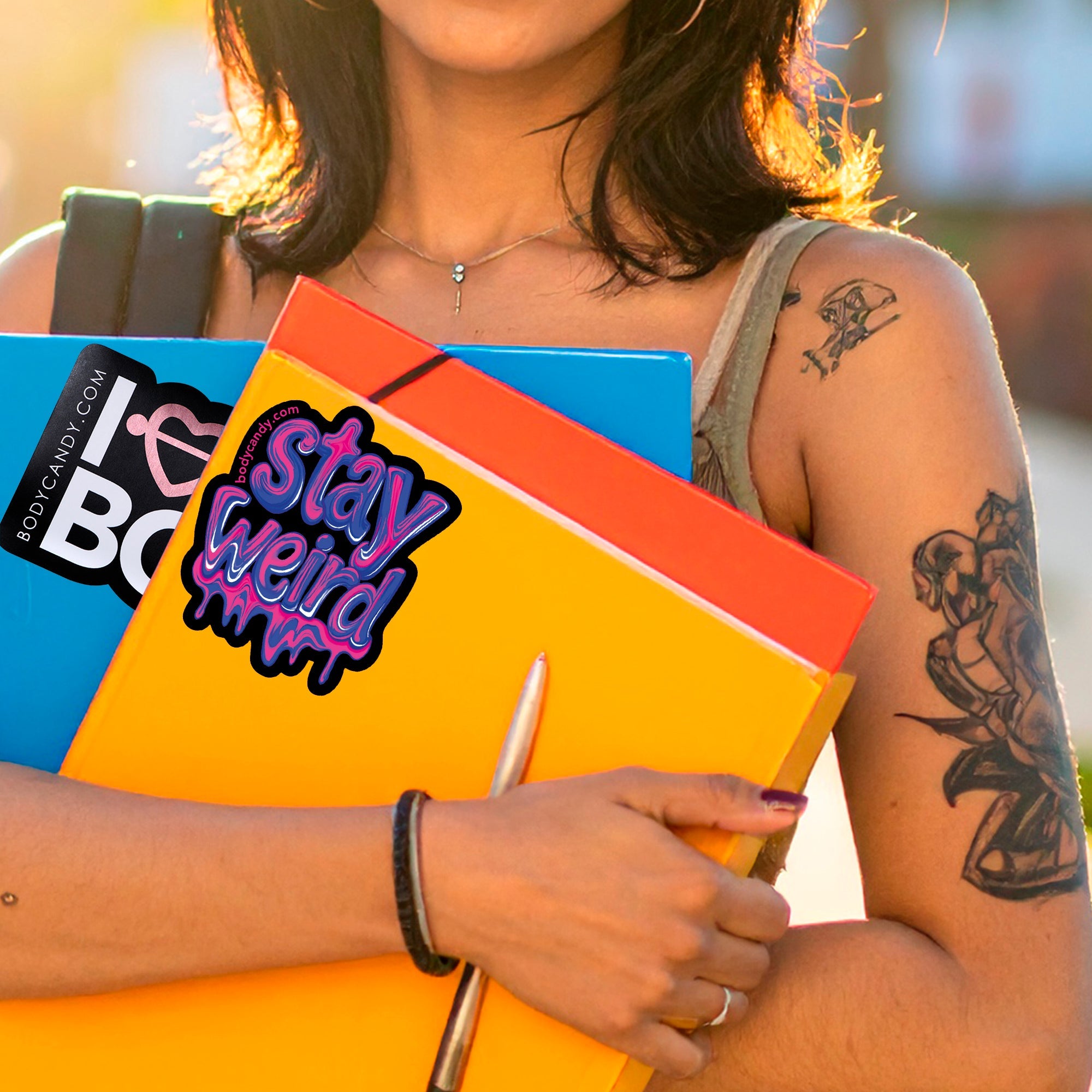 BodyCandy Stay Weird Sticker by Onyx O — detail close-up