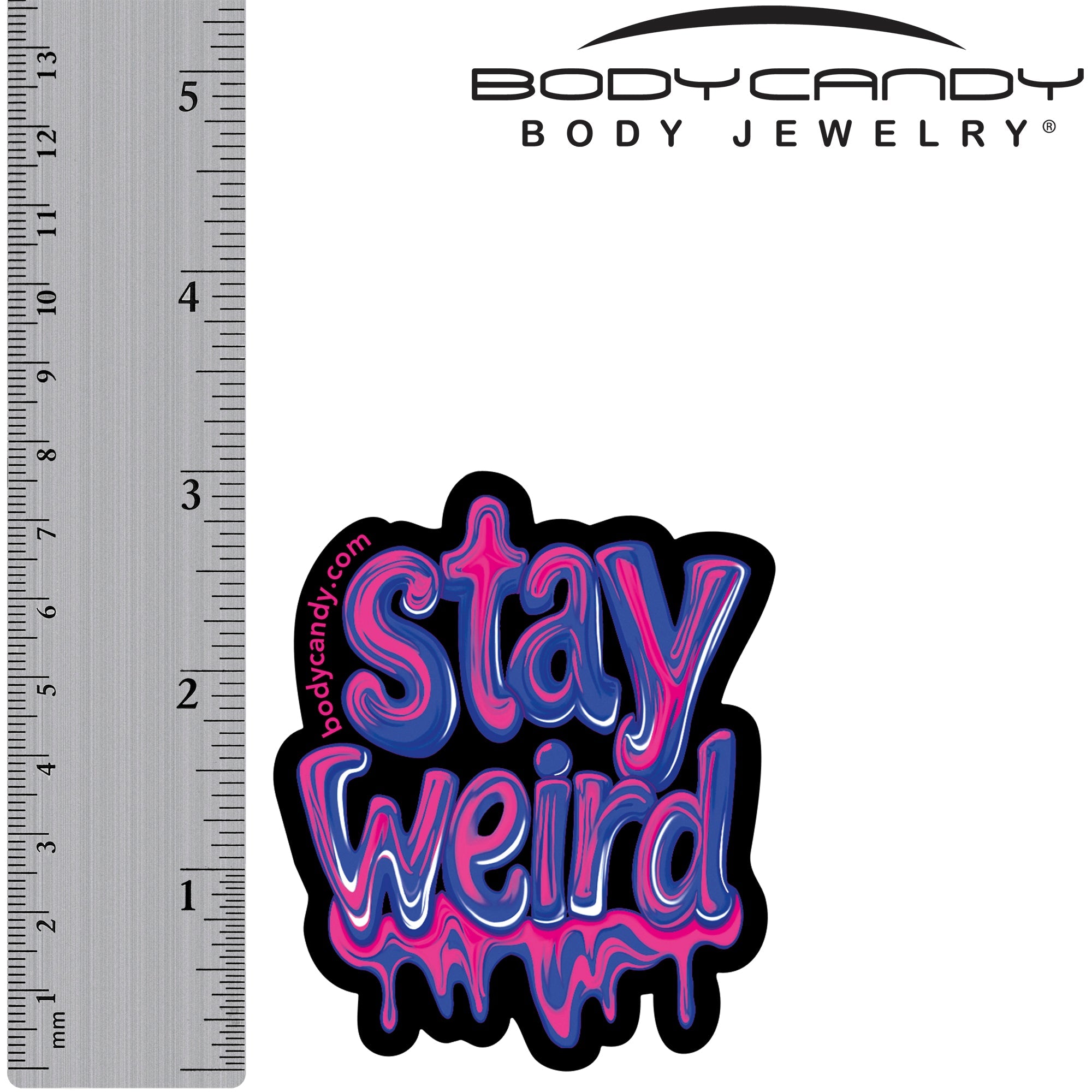 BodyCandy Stay Weird Sticker by Onyx O — alternative angle