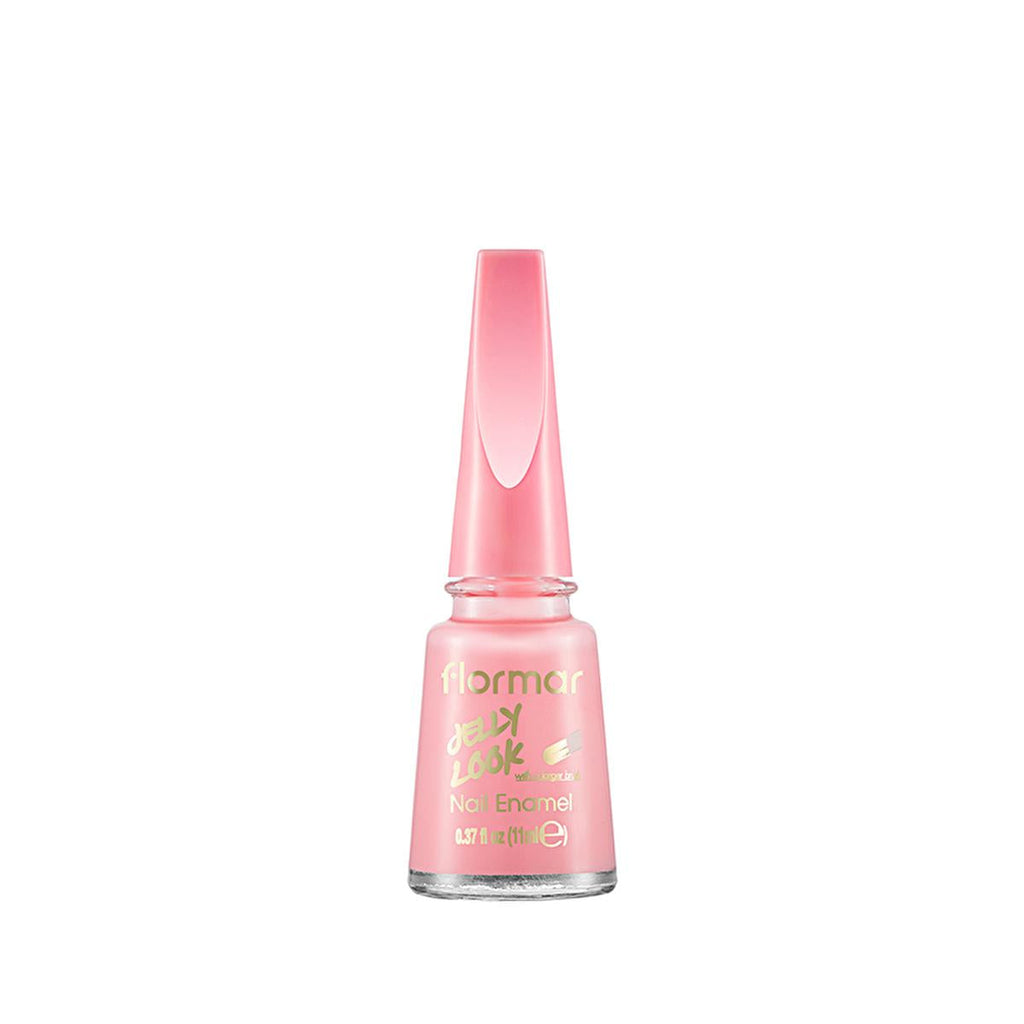 Flormar Jelly Look Nail Polish - High-Pigment, Gel Finish, Long-Lasting - Milky Pinky