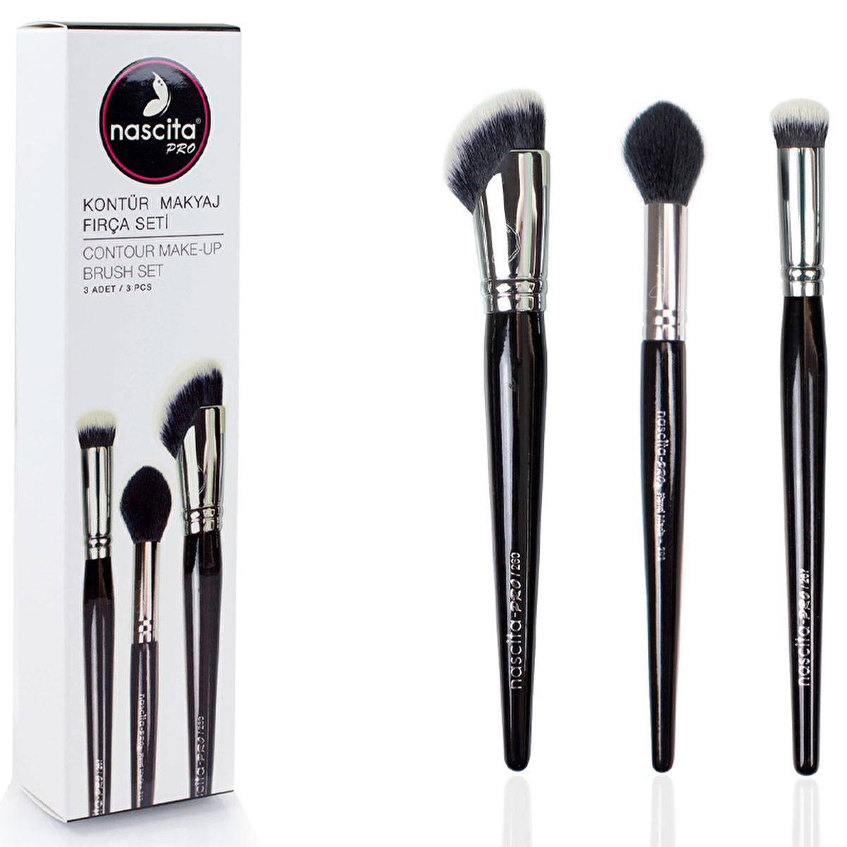 Nascita Pro 3-Piece Makeup Brush Set for Contouring & Makeup Application - Professional Tools for Beauty Enthusiasts
