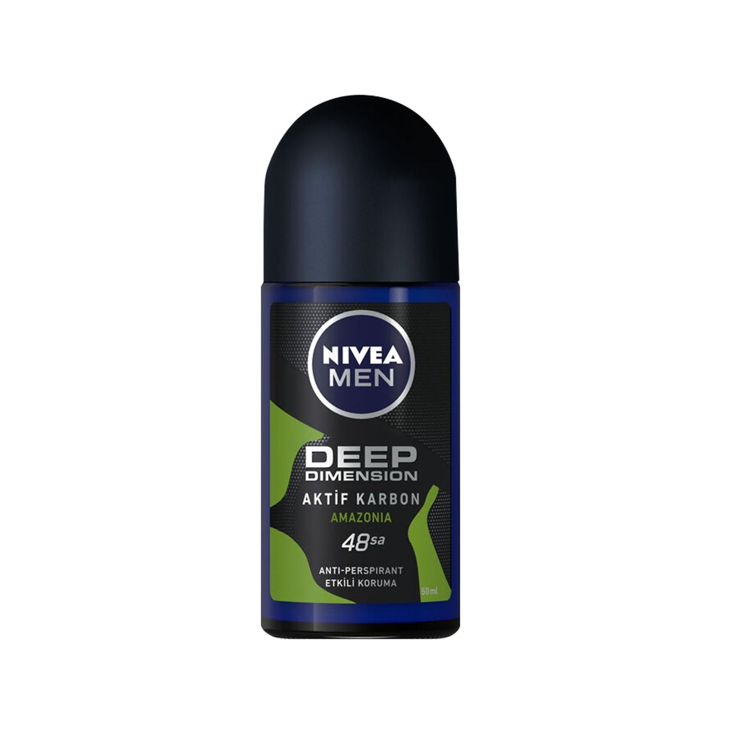 Nivea Men Deep Dimension Amazonia Roll-On Deodorant for Men - 50 ml Antiperspirant & Deodorant Protection