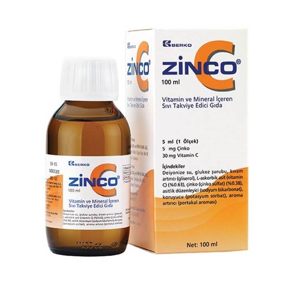 Zinco C Liquid Dietary Supplement 100ml - Vitamin C & Zinc Immune System Support