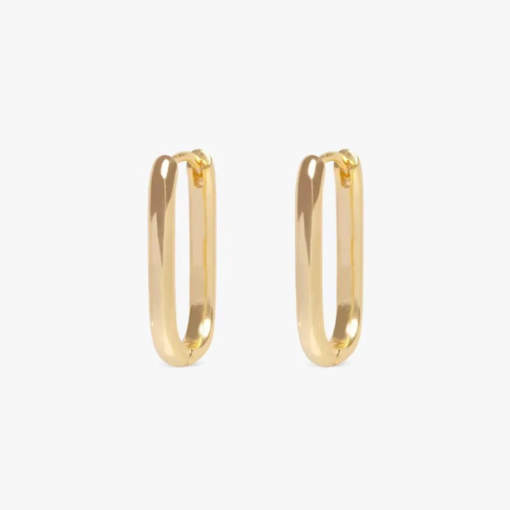 SORI STYLE Minimalist Huggie Square Hoop Earrings — flat-lay composition