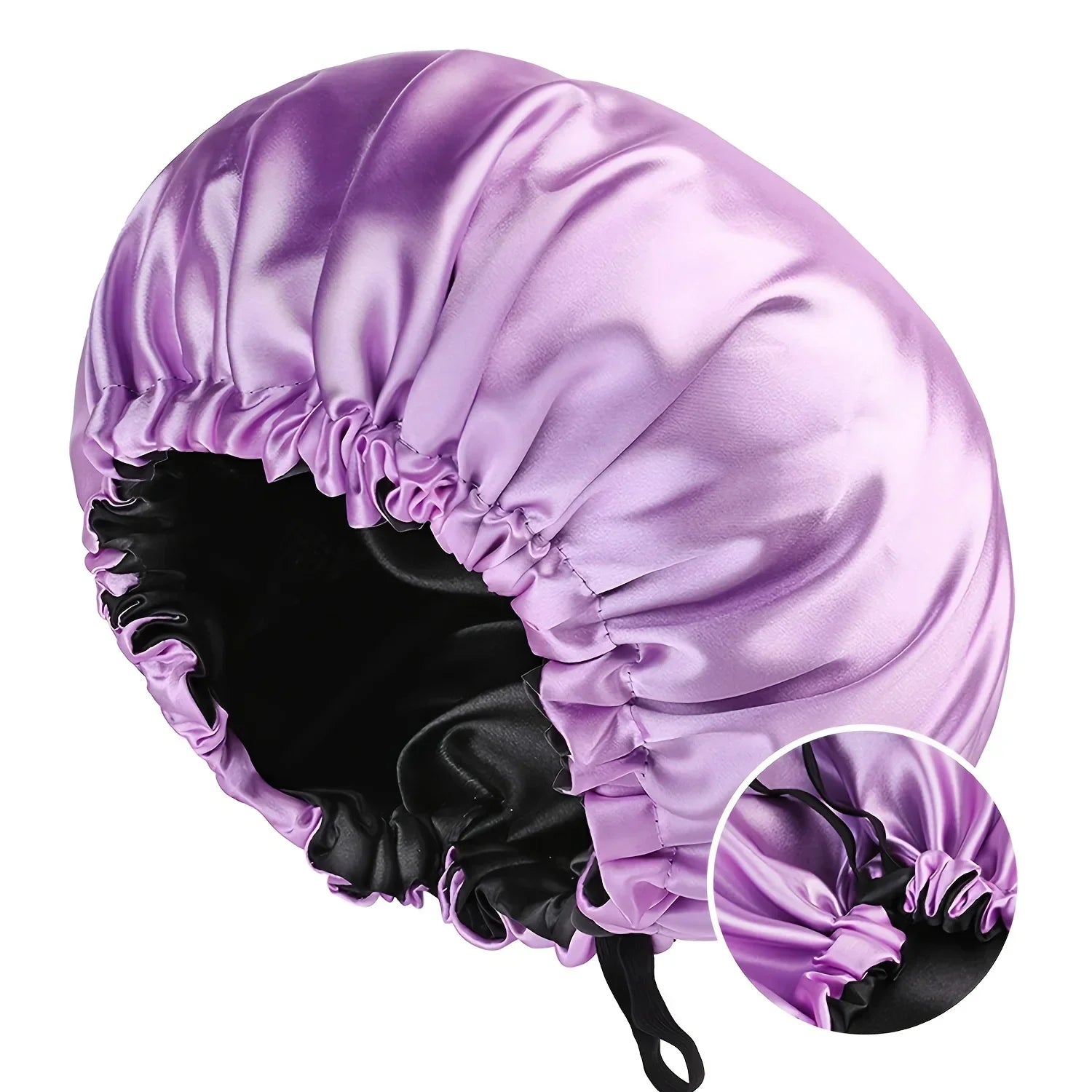 Perfecsy Women's Fashion Bonnet Soft Silk Smooth Double Layered Button Adjustable Hair Hat for Daily Home Comfortable Sleep H