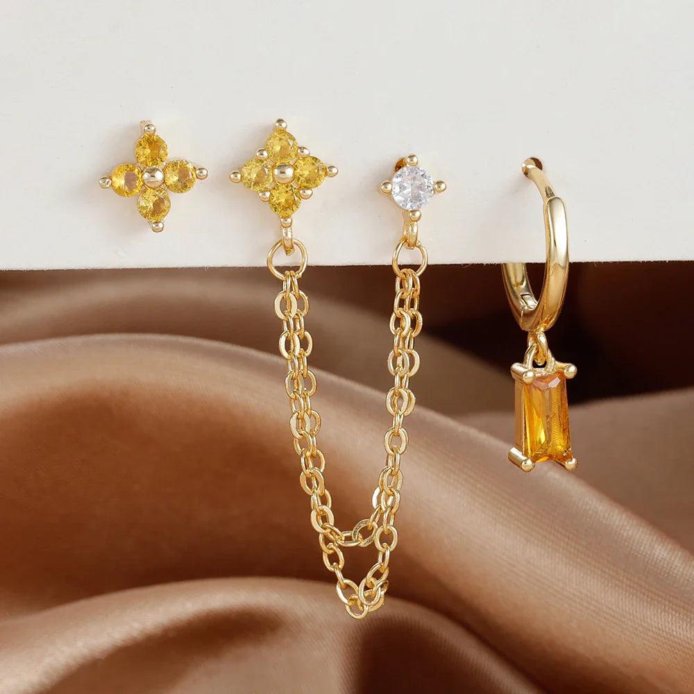 SORI STYLE Zodiac Birthstone Earrings Set for Everyday Celestial Style — main product shot