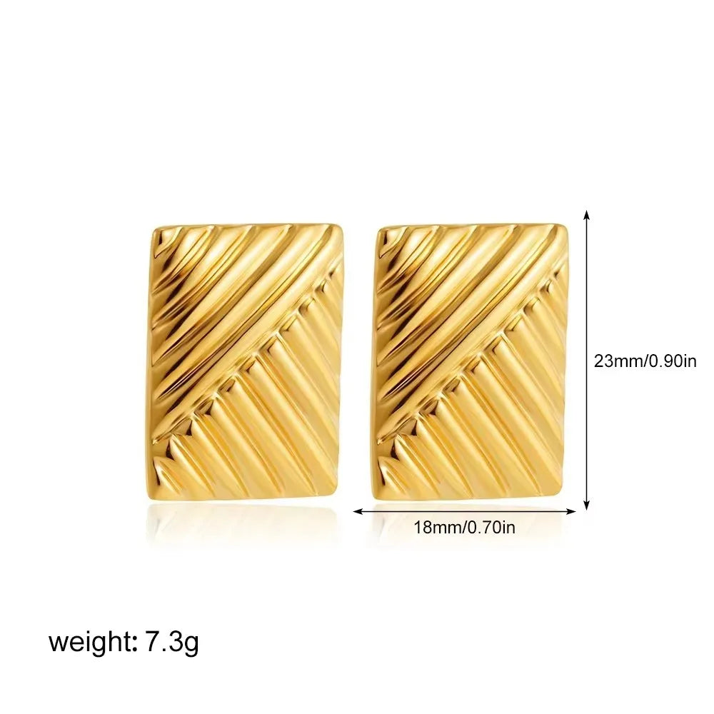 SORI STYLE Three-Layer Textured Knot Earrings for Women — in-use photo