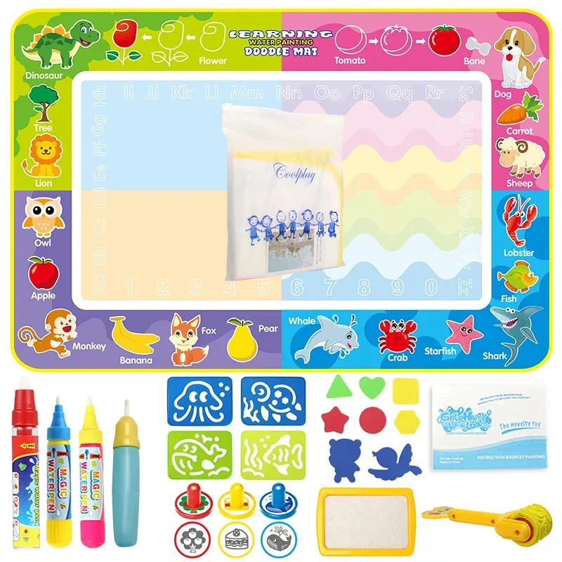 Magic Water Drawing Mat Coloring Doodle Mat with Magic Pens Educational Toys  Painting Board Montessori Toys for Kids Gifts