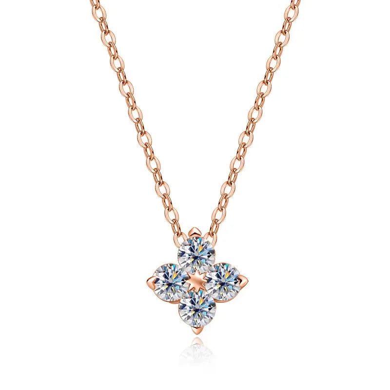 SORI STYLE VVS1 D Flower Moissanite Pendant Necklace for Women — size reference