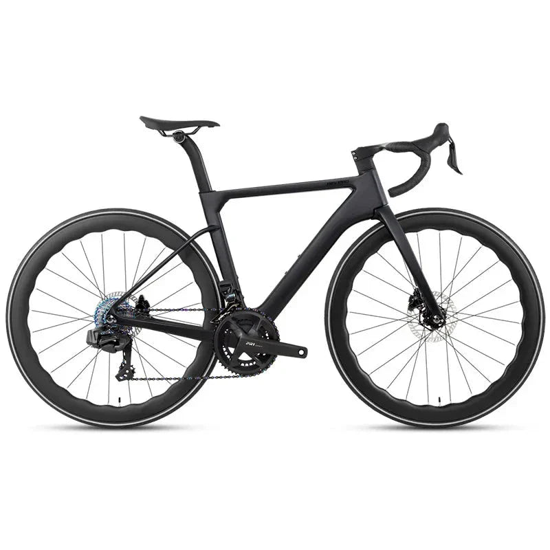 TWITTER 700X25C Carbon Road Bicycle Wireless Men's Hydraulic Disc Racing Bike With WheelTop EDS TX 24S Shifter 50mm Carbon Wheel