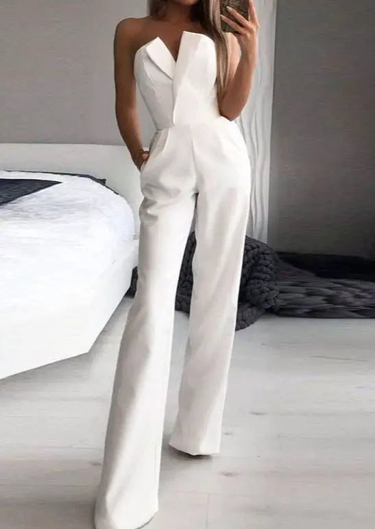 Envy NYC Envy NYC Wide Leg Strapless Jumpsuit — lifestyle worn / used context