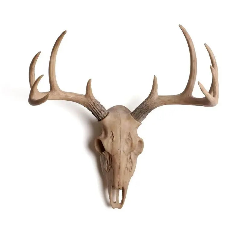 Perfecsy Vintage Deer Head Wall Mount Resin Antler Plaque Farmhouse Lodge Cabin Decor Rustic Home Office Mantel Art Unique Ha