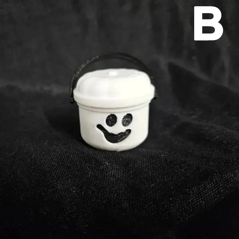 Pumpkin Lantern Bucket Mini Halloween Nostalgia Bucket Candy Jar Trick or Treat Basket Halloween Small Candy Bucket orang