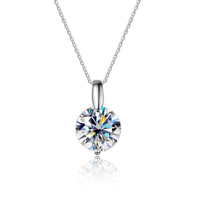 VVS1 D Round Cut Moissanite Pendant Necklace for Women
